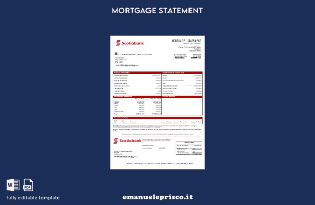 stile verificato Modello di estratto conto del mutuo bancario Australia Scotiaba